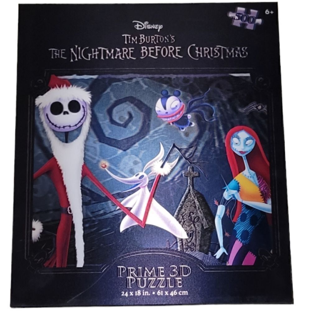 Nightmare Before Christmas 500 piece 24x18 Tim Burtons Disney 3d puzzle nwt
